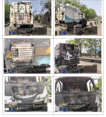 Fire Affected Truck Mounted Road Sweeper Machine